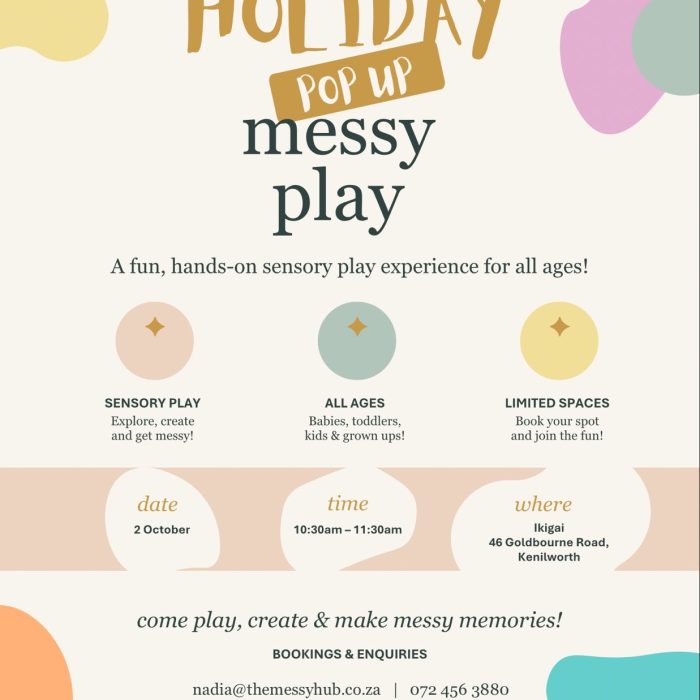 Holiday Messy Play pop up workshop 2nd October, Ikigai kenilworth